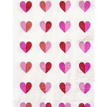 Heart Pattern Dinner Napkins for Celebrations