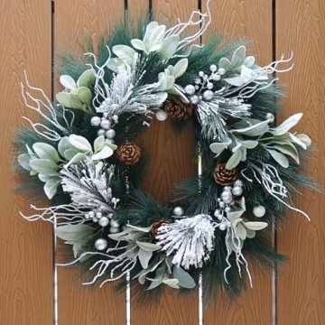 Soomeir Winter Wreath - Elegant Nature Decor for Indoors