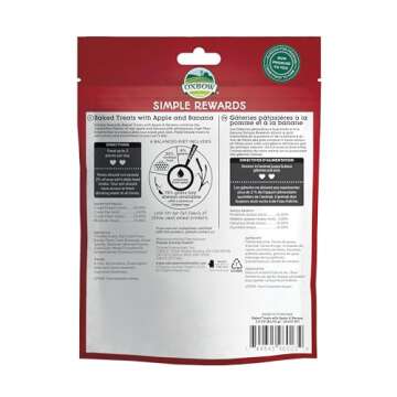 Oxbow Simple Rewards Baked Treats with Apples and Bananas for Rabbits, Guinea Pigs, Chinchillas, and...