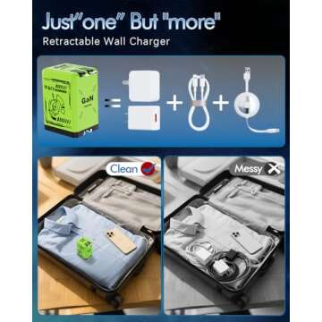 W&O 45W GaN Charger: Retractable Fast Charging for iPhone and Galaxy