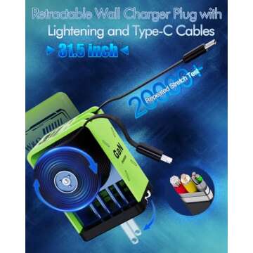 W&O 45W GaN Fast Charging Retractable Charger for All Devices