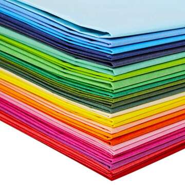 Winlyn 240 Sheets 48 Multicolor Tissue Paper Bulk Decorative Art Rainbow Tissue Paper 20" x 28" for Art Craft Floral Gift Wrapping Birthday Party Festival Tissue Paper Pom Pom