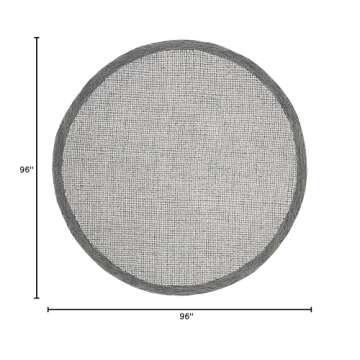 SAFAVIEH Abstract Collection 8' Round Navy/Ivory ABT220C Handmade Premium Wool Entryway Foyer Living Room Bedroom Kitchen Area Rug