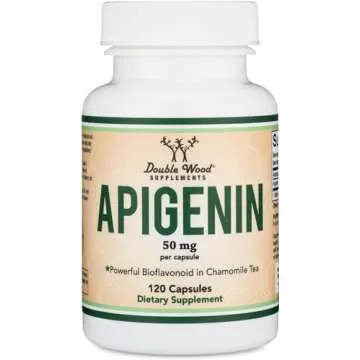Apigenin Supplement - 50mg per Capsule, 120 Count (Powerful Bioflavonoid Found in Chamomile Tea for Relaxation, Sleep, and Mood) Senolytic Flavonols for Aging (Gluten Free) by Double Wood