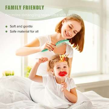 SHINLEA Hair Brush, Detangle Anti Tangle Brush, Spiral Hairbrush for Wet & Dry Hair, Women, Men, Kids, Glide Through Tangles For All Hair Types, Green