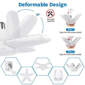 Sujeet Garage Light 80W 8000lm LED Shop Lights 2 Pack