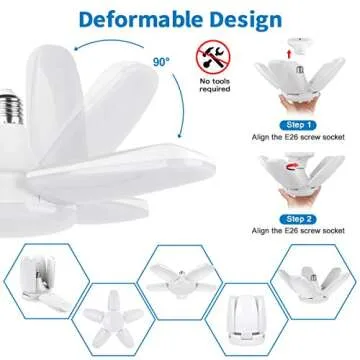 Sujeet Garage Light 80W 8000lm LED Shop Lights 2 Pack