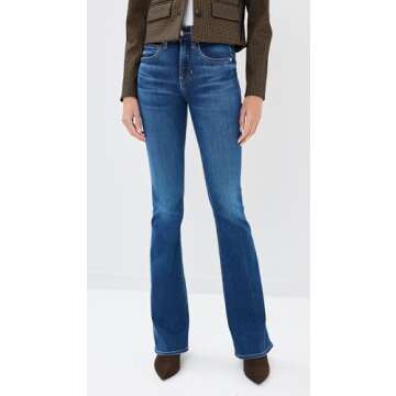 Veronica Beard Jean Women's Beverly High Rise Skinny Flare Jeans, Bright Blue, 25