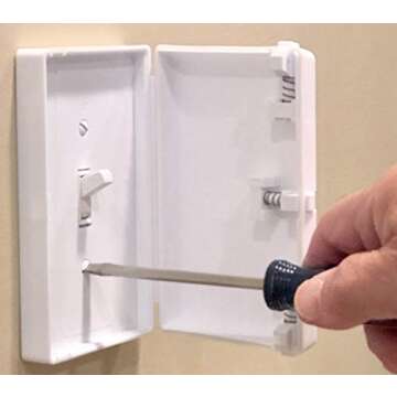 Child Be Safe, Baby Toddler Pet Resistant Electrical Safety Cover Guard for Home and Business, Made in USA, Traditional Standard Toggle Light Switch (2 Count, White)