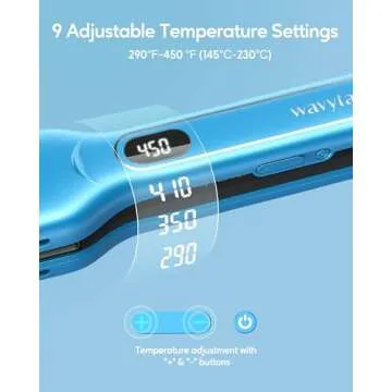 Wavytalk Hair Straightener, 1.7 Inch Wide Vent Sesh Titanium Wet to Dry Flat Iron, Straightener for Damp or Dry Hair (Blue)