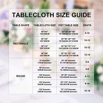 Round Tablecloth - 120 Inch Round Tablecloth - Stain and Wrinkle Resistant Washable Polyester Table ...