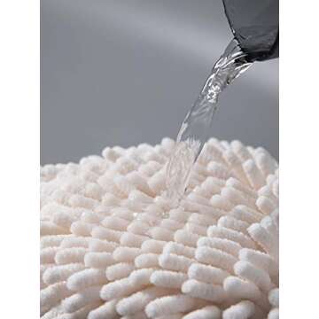 MAYITBE Soft Absorbent Chenille Hand Towels, Decorative Hanging Fuzzy Towels Ball, Thick Drying Cloth Hand Towel for Home Kitchen & Bathroom (White*2)