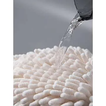 MAYITBE Soft Absorbent Chenille Hand Towels, Decorative Hanging Fuzzy Towels Ball, Thick Drying Cloth Hand Towel for Home Kitchen & Bathroom (White*2)