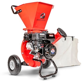 GreatCircleUSA Wood Chipper Shredder Mulcher Heavy Duty Gas Powered 3 in 1 Multi-Function 3" Inch Ma...