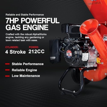 GreatCircleUSA Heavy Duty Wood Chipper Shredder - 3" Capacity