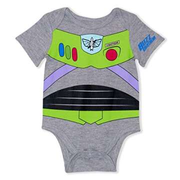 Disney Toy Story Woody, Green Aliens & Buzz Baby Boys 3 Pack Bodysuit for Newborn and Infant