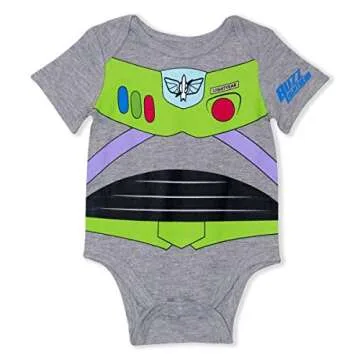 Disney Toy Story Woody, Green Aliens & Buzz Baby Boys 3 Pack Bodysuit for Newborn and Infant