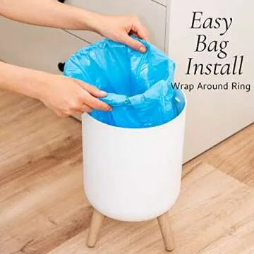 Earth & Mango Small Bathroom Trash Can for Stylish Décor