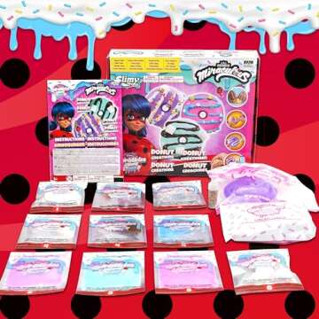 Miraculous Ladybug Sprinkles n' Slimy Kit - DIY Donuts Slime with Donut Maker, Slime, Sprinkles, Mar...
