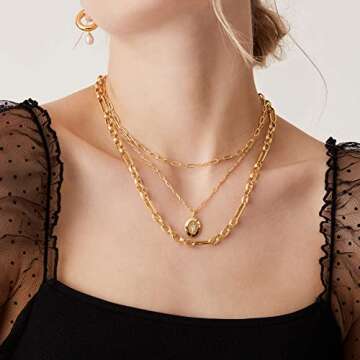 PAVOI 14K Gold Plated Double Star Jewelry for Women | Hypoallergenic 925 Sterling Silver | AAA+ Cubic Zirconia Necklaces for Women | Pendant Chain for Women | Yellow Gold