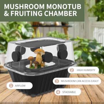 YANWEN Mushroom Growing Kit Monotub Stackable, Fruiting Chamber with FAE Filters, Mushroom Grow Box for Indoor Mushroom Growers