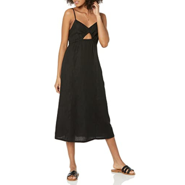 Stylish Black Strappy V-neck Midi Dress for Every Occasion