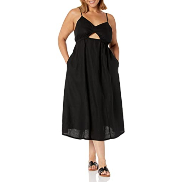 Stylish Black Strappy V-neck Midi Dress for Every Occasion