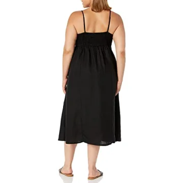 Stylish Black Strappy V-neck Midi Dress for Every Occasion