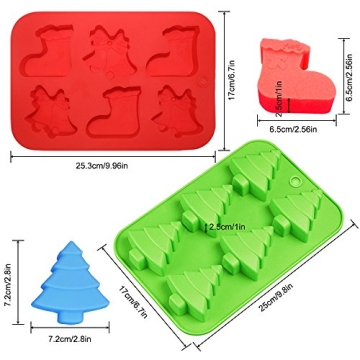 3 Pcs Christmas Silicone Molds for Baking and Crafts