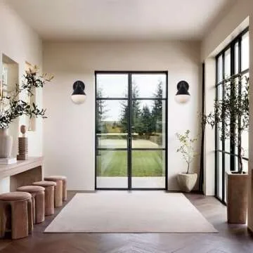 French Industrial Geometric Glass Brass Sconce - Minimalist