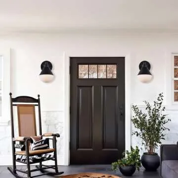 French Industrial Geometric Glass Brass Sconce - Minimalist