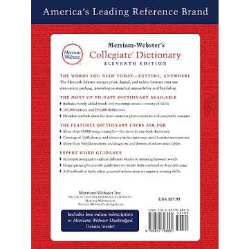 Merriam-Webster's Collegiate Dictionary, 11th Edition, Jacketed Hardcover, Indexed