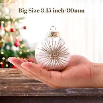 Luxury White Gold Christmas Ball Ornaments for Holiday Decor