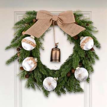 White Gold Christmas Tree Ornaments - Satin Christmas Ball Ornaments Luxury for Xmas Holiday Party Indoor Decorations - 80mm 3.15inch Pack of 12