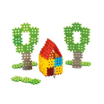 Mini Waffle Block Construction Playset- 70 Interlocking Puzzle Pieces- Improves Motor Skills- STEAM/STEAM Montessori Toys for Boys and Girls Ages 3+