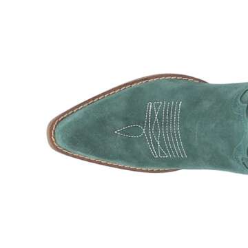 Dingo Womens Out West Embroidered Snip Toe Casual Boots Mid Calf Mid Heel 2-3" - Green - Size 11 M