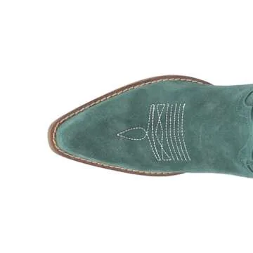 Dingo Womens Out West Embroidered Snip Toe Casual Boots Mid Calf Mid Heel 2-3" - Green - Size 11 M