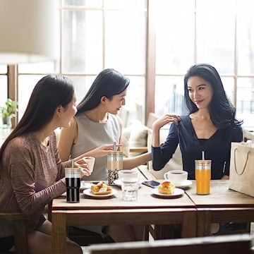 Richro Glass Cups Set of 4 for Boba and Iced Drinks