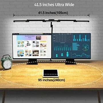 EPABINA Transformable LED Desk Lamp, 41.5" Large Architect Desk Lamp with Clamp, 3 Light Bars Desk Light for Home Office, 24W Auto Dimming Office Lighting Table Light for L Shaped Desk