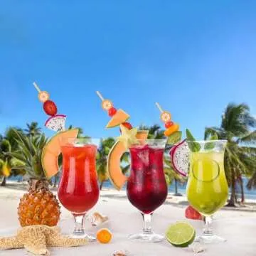 Honbay 100PCS Orange Bamboo Cocktail Picks for Any Event