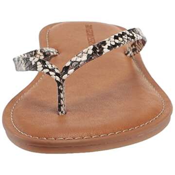 Stylish Comfort: Amazon Essentials Women's Thong Sandal in Black White Snake Print