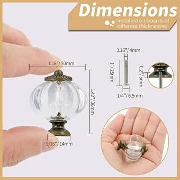 Zernmiarder Clear Acrylic Knobs for Cabinets - 12 Pack