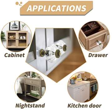 Zernmiarder Clear Acrylic Knobs 12 Pack - Pumpkin Cabinet Knobs Retro Dresser Knobs - Vintage Drawer Pulls with Screws for Closet Drawer Cupboard Cabinet and DIY Home Project