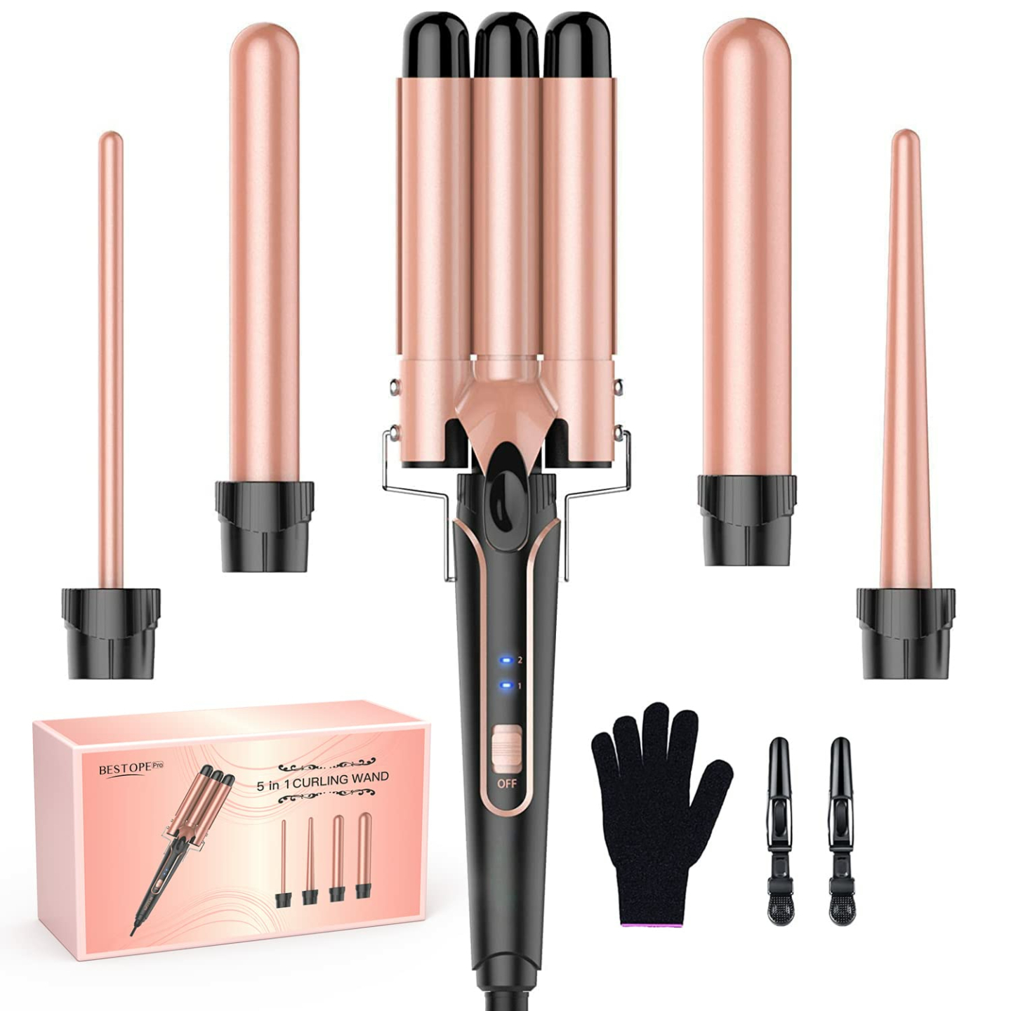 5 in 1 Waver Curling Iron Set for All Hair Types