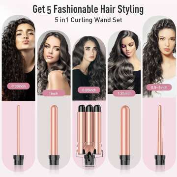 5 in 1 Waver Curling Iron Set for All Hair Types
