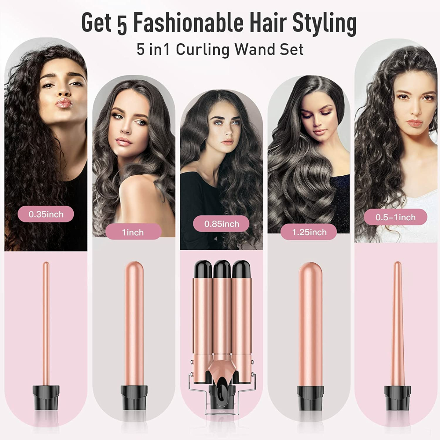 5 in 1 Waver Curling Iron Set for All Hair Types