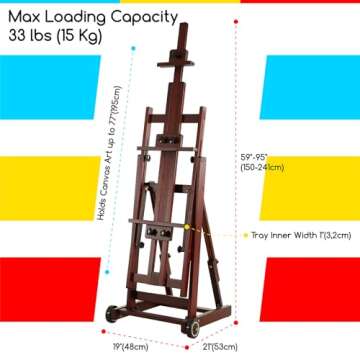 MEEDEN Multi-Function Studio Easel,H-Frame Easel,Painting Easel for Adults,Artist Easel,Floor Easel,...