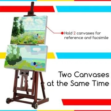 MEEDEN Studio Easel - Adjustable Solid Beech Wood Easel