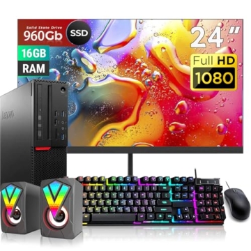 Lenovo ThinkCentre M700 SFF Desktop with 24" FHD Monitor & Accessories