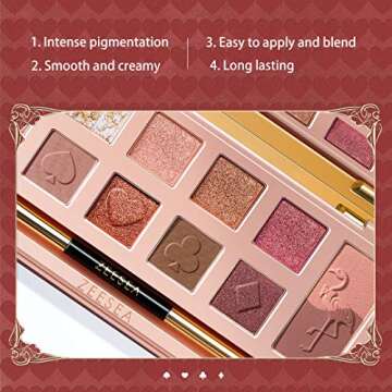 zeesea Eyeshadow Palette The British Museum Alice Series Eyeshadow Power Highly Pigmented Matte Glitter Makeup Long Lasting Shimmer Make Up 12 colors (03#Flamingo)